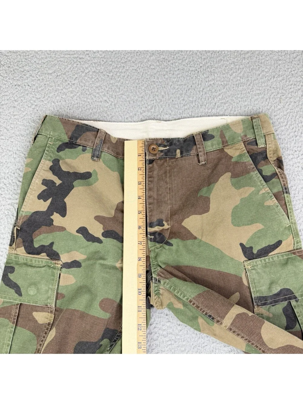 Polo Ralph Lauren Military Surplus Utility Cargo Pants Green Camo Distress 31x30